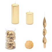 CANDELA ORO GALLEGGIANTE LUNGA CILINDRO SFERA