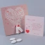 Partecipazione Nozze Originale con cuore floreale - Castagno