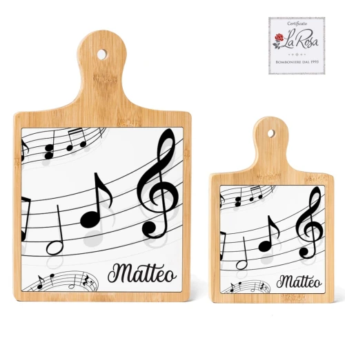 Bomboniere Tema Musica Personalizzate Tagliere in legno