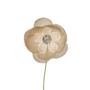 ULTIMI 100 PEZZI fiore strass juta tortora