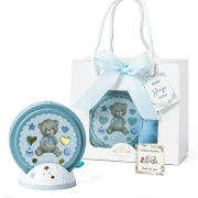 Bomboniere Battesimo Maschio Linea Pittura 2026 Luce LED o Profumatore con orsetto e base decorata