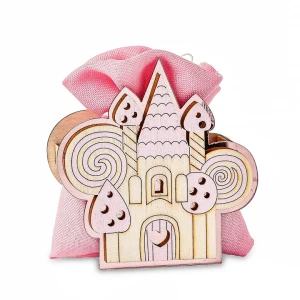 Bomboniere 2026 Castello Rosa in Legno con Sacchettino