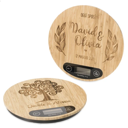 Bomboniere Originali Bilancia in Bambu Personalizzata
