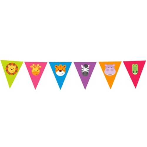 Festone tema Giungla bandierine con animali 4 mt