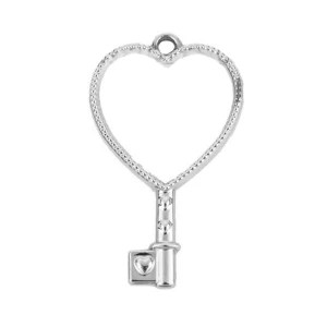ciondolo chiave cuore per bomboniere in metallo 
