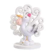 Bomboniere Battesimo Bimba Cicogna rosa con albero della vita