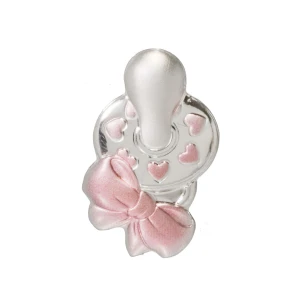 placche in lamina di argento ciuccio rosa