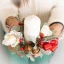 Idea Regalo Natale - Portacandela in ceramica concavo con decorazione natalizia