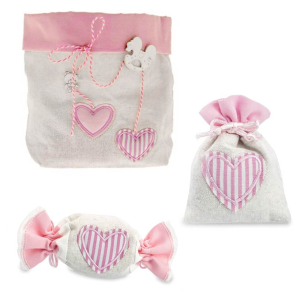 Bomboniere Sacchetti Battesimo Nascita Bimba Rosa