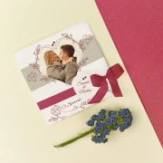 Partecipazione Nozze Originale personalizzabile con foto Rosso - Arno