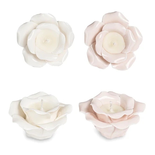 Bomboniere 2026 Rose in porcellana con candela profumata