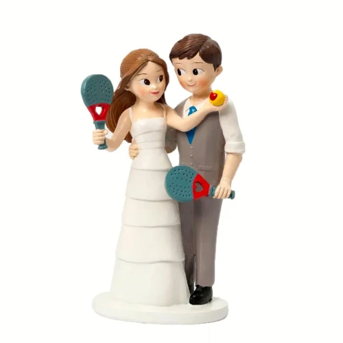 Cake Topper Matrimonio sposi giocatori di Paddle
