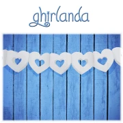 ghirlanda con cuori bianchi 3 m
