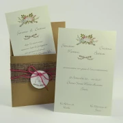 Partecipazione Matrimonio Rustica con fiori - Viennese