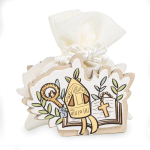 Bomboniere Cresima 2026 Linea Disegno Scatolina portaconfetti con libro e cappello e bastone