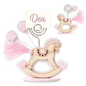 Bomboniere Battesimo e Nascita Femmina 2026 Linea Cavallino Clip Segnaposto