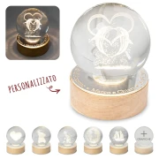 Bomboniere 2027 Nozze D'Argento Sfera LED Delfini innamorati personalizzabile