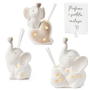 Bomboniere Elefanti in ceramica profumatori con luce LED OFFERTISSIMA
