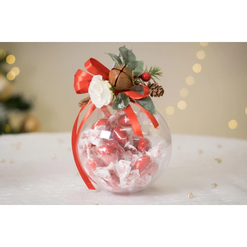 Idea Regalo Natale - Sfera palla di natale con decorazioni e cioccolatini