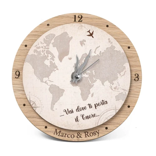 Bomboniere Tema Viaggio con frase ed aereo Orologio Personalizzato