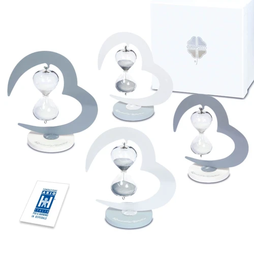 Bomboniere Solidali Quadrifoglio Linea Tempo 2026 in metallo e vetro