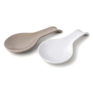 Ultimi 16 pezzi - Poggiamestolo in Ceramica Beige e Bianca