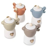 Bomboniere Zuccheriere Colorate con Cuore Legno moka