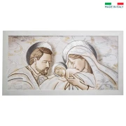 Quadro sacra famiglia in legno 109x59 cm