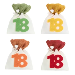 ULTIMI PEZZI 60 Sacchettini Portaconfetti 18° di Yuta colorato assortiti 10x12 cm PREZZO PER TUTTI