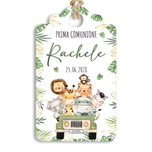 Tag Tema Giungla Personalizzabile