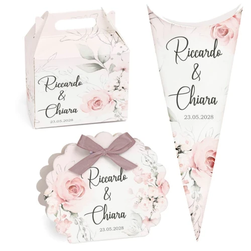 Scatoline Portaconfetti Personalizzabili Tema Rose