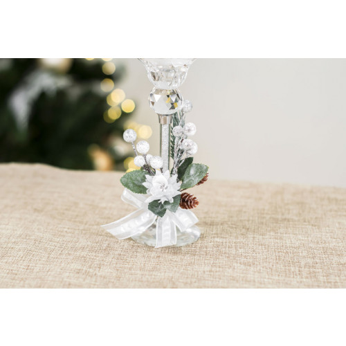 Idea Regalo Natale - Candeliere in cristallo con decoro natalizio
