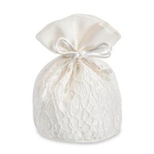 ULTIMI PEZZI 40 Sacchettini base Tonda portaconfetti Eleganti Nido D'ape Bianco 10 cm PREZZO PER TUTTI