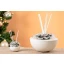 Idea Regalo Natale - profumatore in ceramica bianca e fiore argento