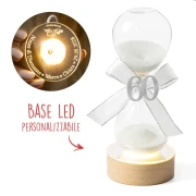 Bomboniere 2026 Nozze di Diamante Clessidra con base LED personalizzabile