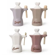 Ultimi 49 pezzi - Zuccheriera stile Moka in Ceramica