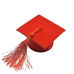 cappello laurea rosso Portaconfetti