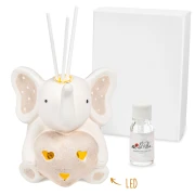 Bomboniere 2026 Profumatore elefantino a pois con cuore a LED