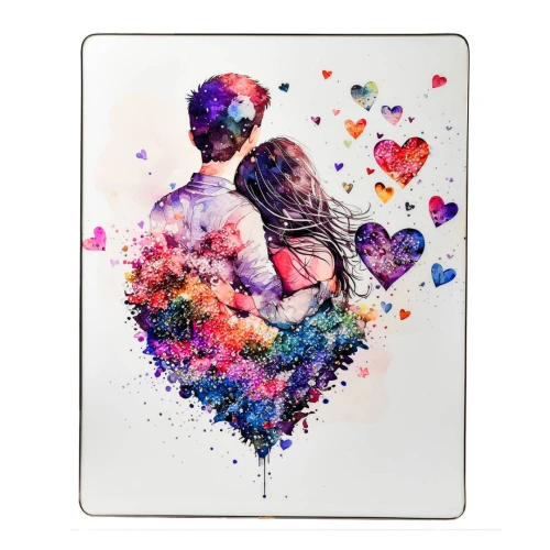 Bomboniere Matrimonio 2025 Quadro coppia innamorata con effetto pietra luminosa in rilievo personalizzabile