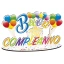 Decorazione da tavolo "Buon Compleanno" colorata con festoni