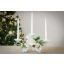 Idea Regalo Natale - Candeliere a 3 in ferro battuto con composizione floreale