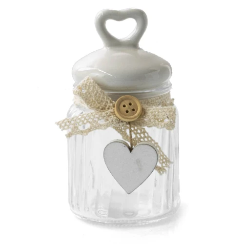 bomboniere utili barattoli ermetici stile shabby chic con decorazione