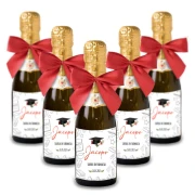 Bomboniere Mini bottiglie Prosecco Personalizzate o Segnaposto Tema Laurea con Tocco