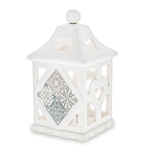 Bomboniere Maioliche Lanterne Led Grande in Porcellana