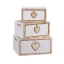 SET 3 cassette in legno rustiche per bomboniere e allestimenti