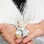 Bomboniere battesimo bimba su moto con clip