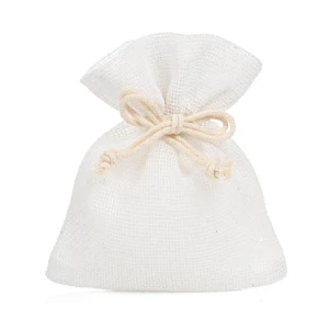 Bomboniere 2026 Linea Grezzo Sacchettino Grande in Yuta bianco Portaconfetti