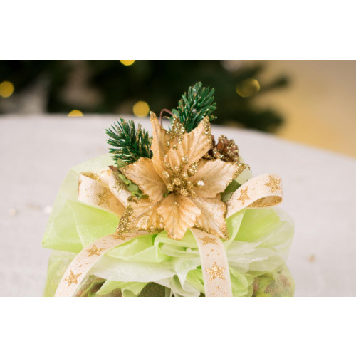 Idea Regalo Natale - Sacchetto con pot-pourri profumato e decorazioni natalizie - Verde