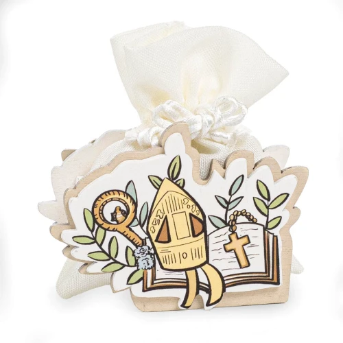 Bomboniere Cresima 2026 Linea Disegno Scatolina portaconfetti con libro e cappello e bastone