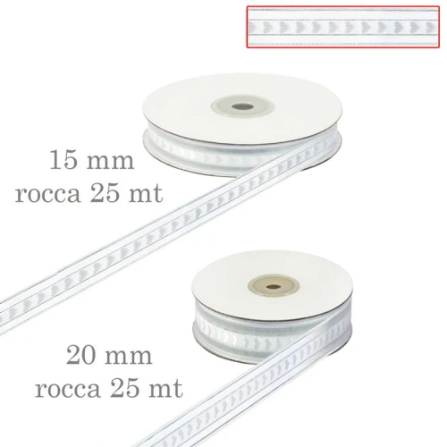 Nastro Cuori Organza e Raso Bianco 